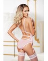 Body avec porte jarretelles rose - A1121P