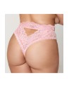 String grande taille dentelle taille haute rose - DG1477XPNK