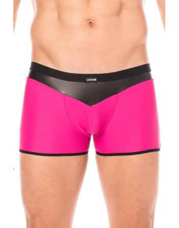 Boxer magenta simili cuir brillant - LM2001-67MAG