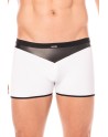 Boxer blanc simili cuir brillant - LM2001-67WHT