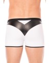 Boxer blanc simili cuir brillant - LM2001-67WHT