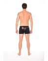 Boxer noir simili cuir brillant - LM2001-67BLK