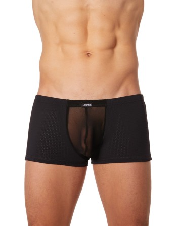 Boxer noir finement ajouré et transparence - LM905-67BLK