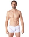 Boxer blanc sexy avec fine résille en V - LM805-67WHT