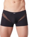 Boxer noir sexy avec fine résille en V - LM805-67BLK