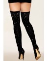 Bas fantaisie noir avec strass - DG0459BLK