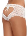 Shorty blanc de dentelle ouvert et ajouré sur les fesses forme coeur - DG1442WHT Reconditionné