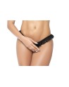 Culotte ouverte noire avec froufrou en dentelle - MAL119BLK