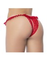 Culotte ouverte rouge avec froufrou en dentelle  - MAL119RED