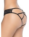 Culotte noire ouverte sexy style cage - MAL97BLK