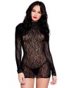 Robe courte coquine noire à manches longues - ML9828BLK