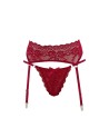 Porte-jarretelles en dentelle rouge avec string assorti - R232187430