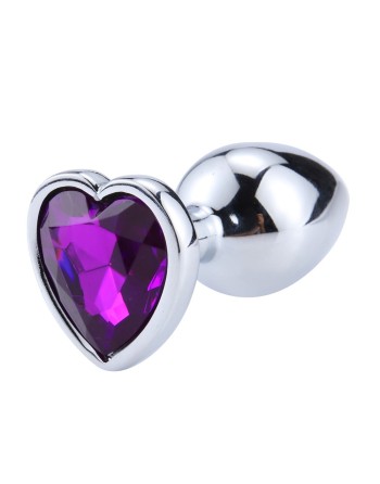 Plug bijou en aluminium bijou coeur violet Medium - RY-014PUR