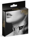 Collier en cuir noir SM avec coeur métal argenté - CC6060000010